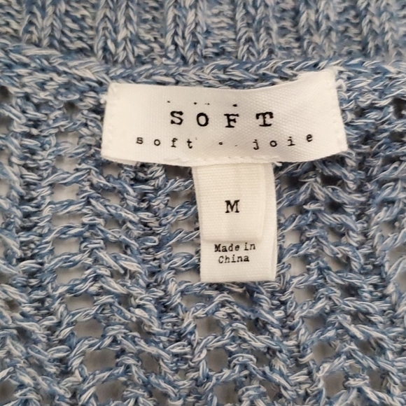 Soft Joie Indigo Blue Open Front Knit Shawl Collar Cardigan Size Medium - Picture 9 of 10